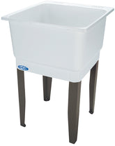 ELM UTILATUB Series 14K Laundry Tub, 20 gal Capacity, 23 in OAW, 25 in OAD, 33 in OAH, Co-Polypure, White, 1-Bowl